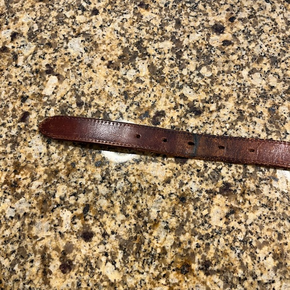 Vintage Calvin Klein 1970’s Brown Saddle Leather Belt L - Picture 9 of 10